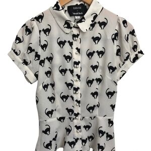 Collectif Kids Black Cat Print Shirt